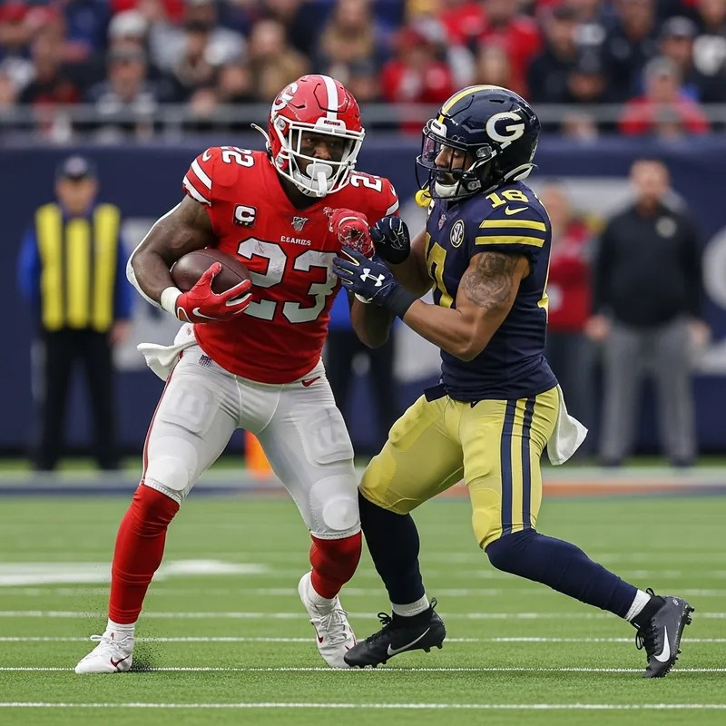 Dynamic Football Action Shot: High-Speed Capture