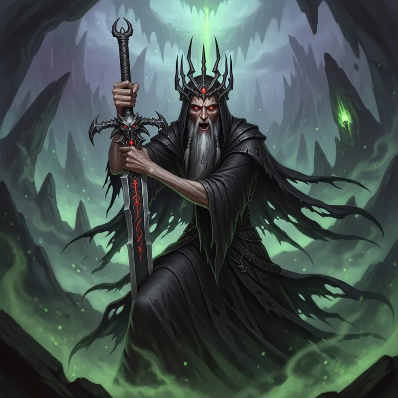 Malevolent Sorcerer: Unholy Figure with Sword