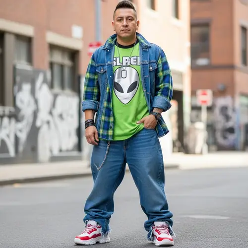 2000s Fashion: Stylish Outfit for Hispanic Male Model