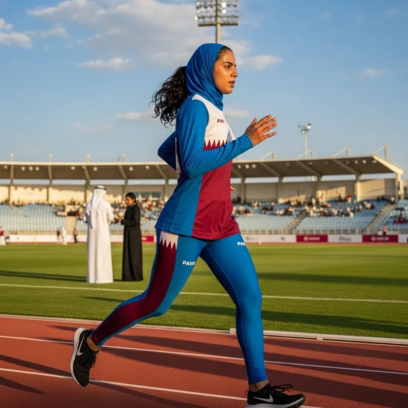 Qatari Female Athlete in Sportswear