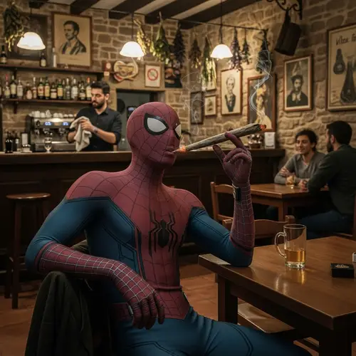 Granollers Tavern | Spider Hero Enjoying Large Herbal Cigarette