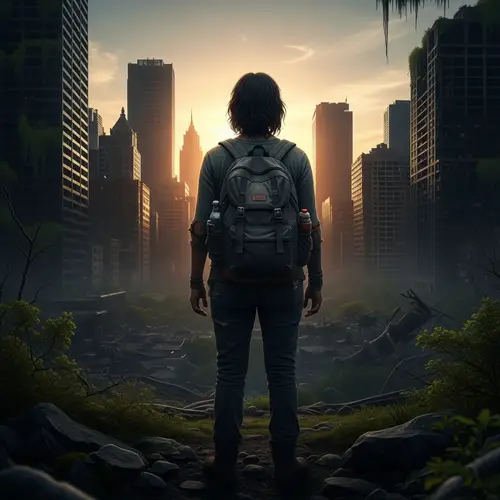 Last Person on Earth Amidst Overgrown, Abandoned City - Hope Amidst Desolation