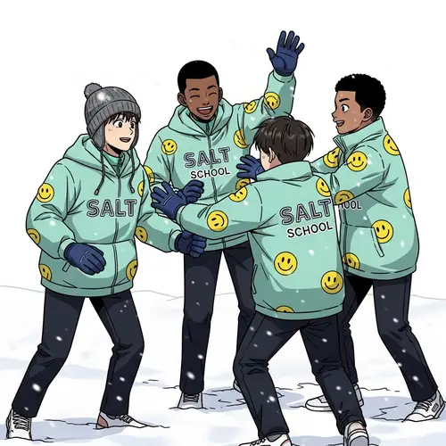 Playful Snow Fight at SALT School in South Korea