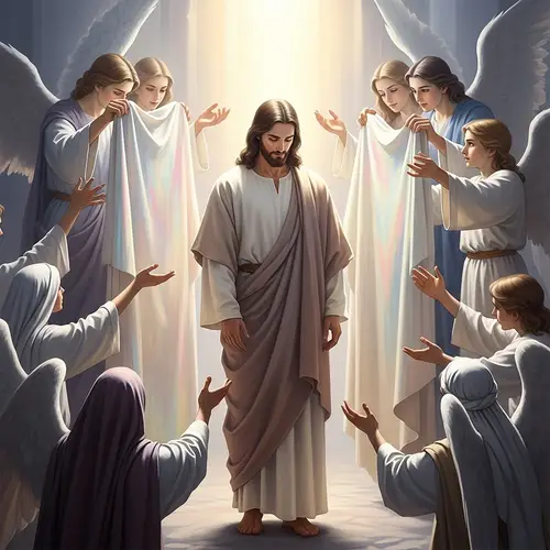 Divine Renovation: Christ Receives New Robes | Artistic Interpretation