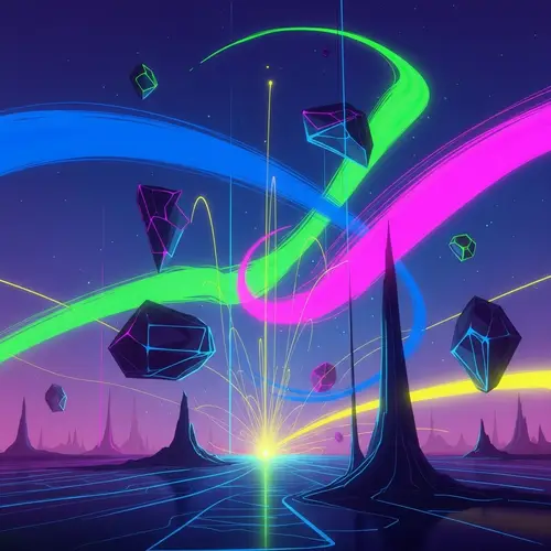 Surreal Neon Landscape Art – Digital NFT Inspired Creation