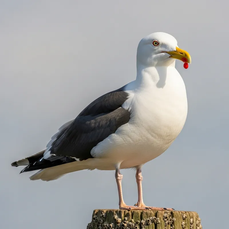 Greater Black-Backed Gull on Plain Background