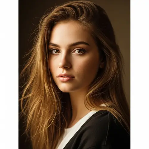 Serene Beauty: Fine Art Portrait with Renaissance Aesthetic