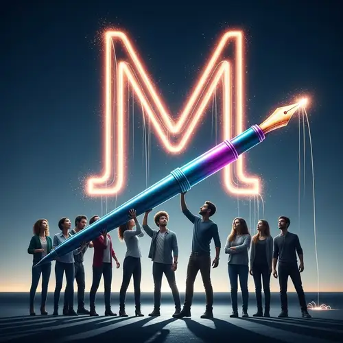 Futuristic Light Trails: A Dynamic 'M' in the Sky