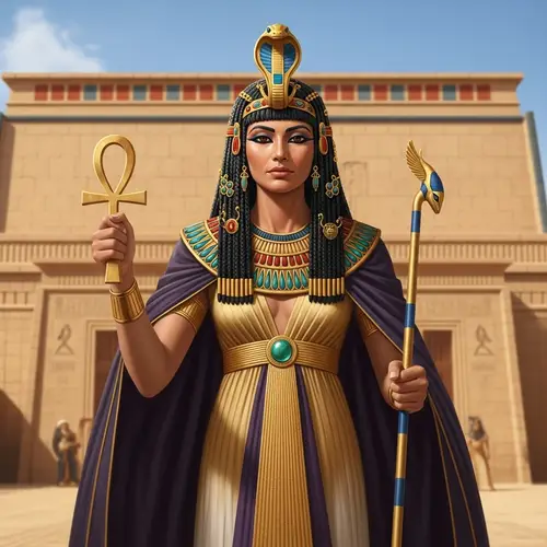 Cleopatra: Ancient Egypt's Powerful Ruler in Royal Robes