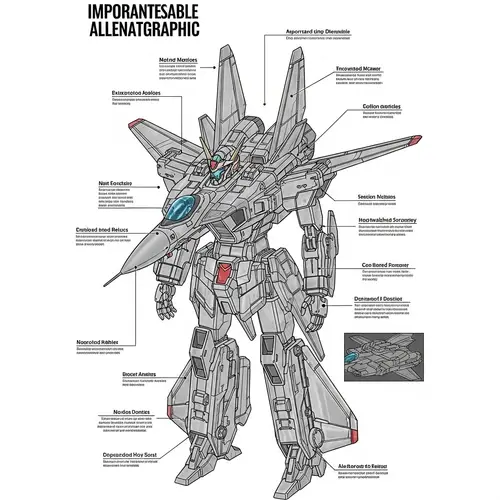 Futuristic Transformable Mecha: Macross VF-1A Blueprint