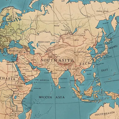 Historical Map of Asia: First Century Political Geography