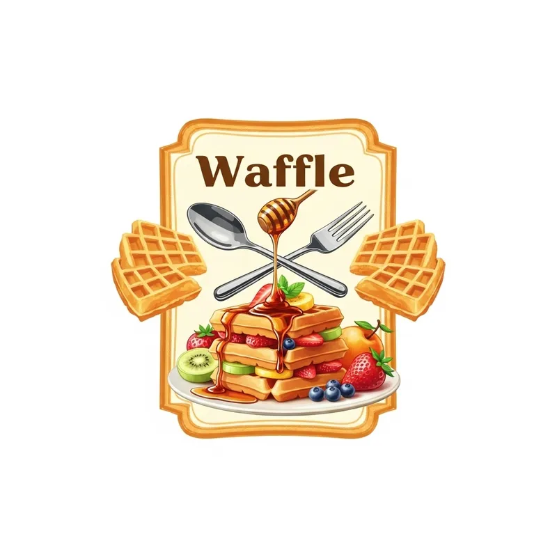 Golden Crispy Waffle | Fresh Fruits, Maple Syrup
