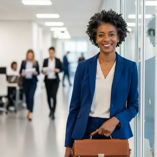 Confident Black Woman in Royal Blue Suit | Leadership Portrait