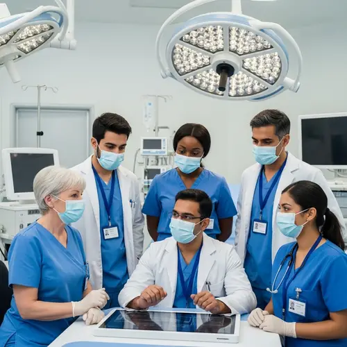 Diverse Medical Team Discussing Complex Case in Modern Hospital Setting