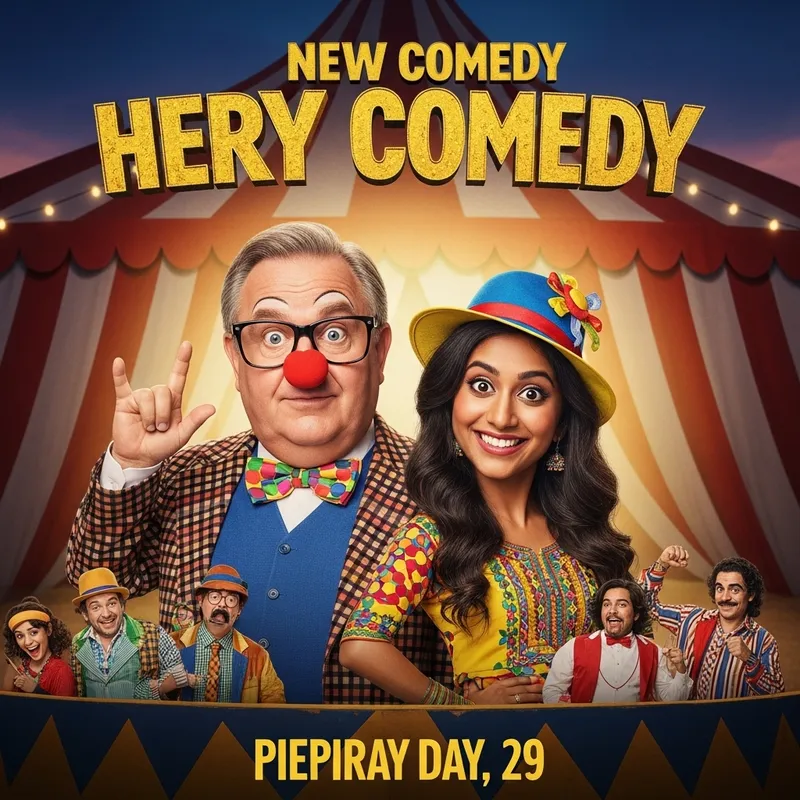 Modern Comedy Poster - Diverse Cast in Circus Theme