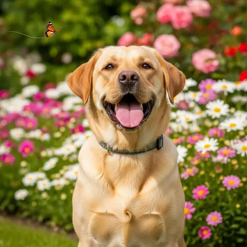 Medium-Sized Labrador Retriever Enjoying Bright Afternoon Sun