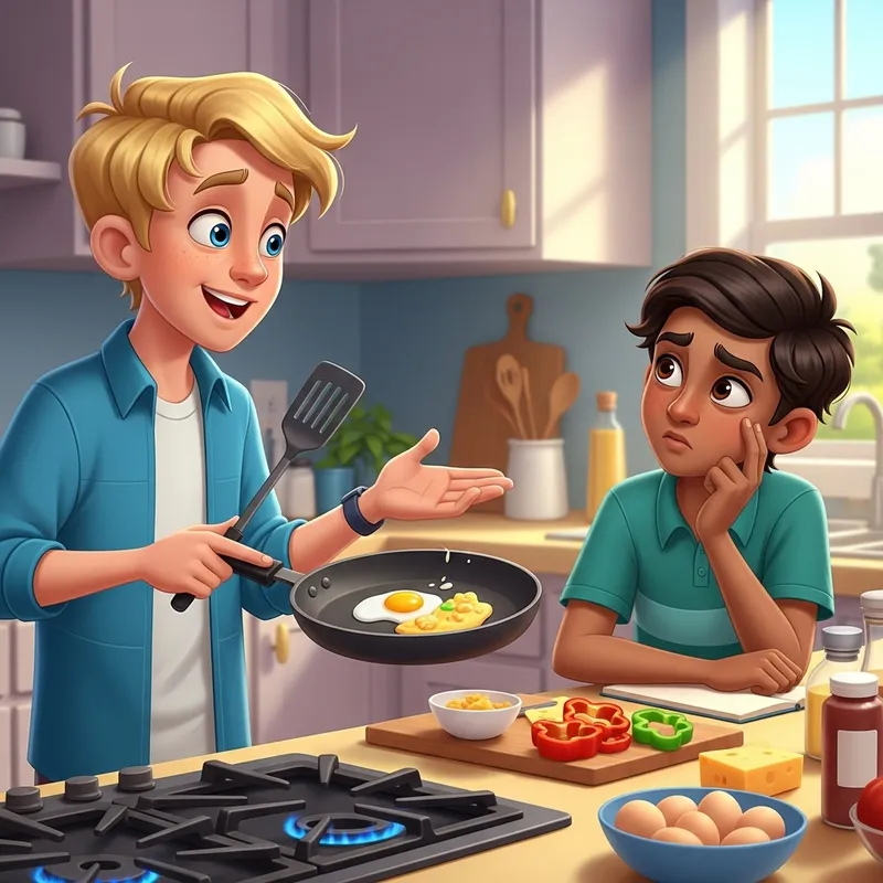 Cooking Scrambled Eggs: Fun Learning Dialog for Kids