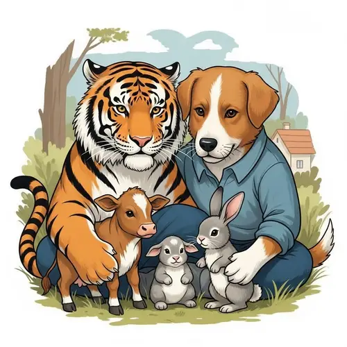 A Tiger and Dog Family: Unlikely Animal Bonds