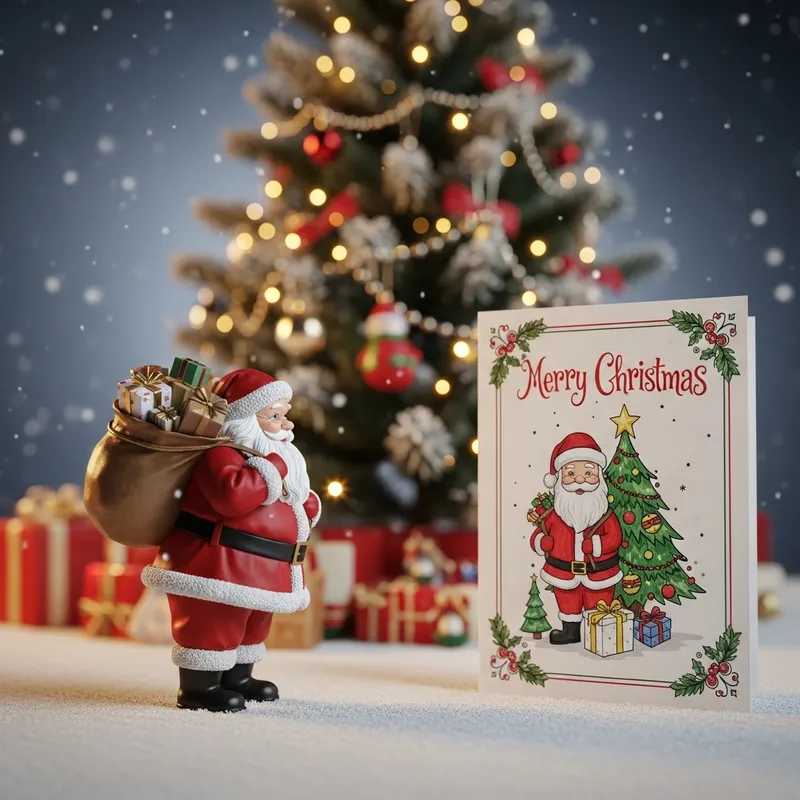 Enchanting Hyper-Realistic Santa Claus with Christmas Tree