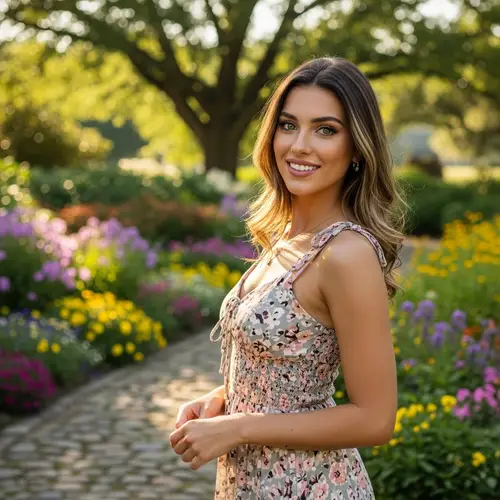 Dark Blonde Hair & Green Eyes Beauty | Stunning Woman Smiling