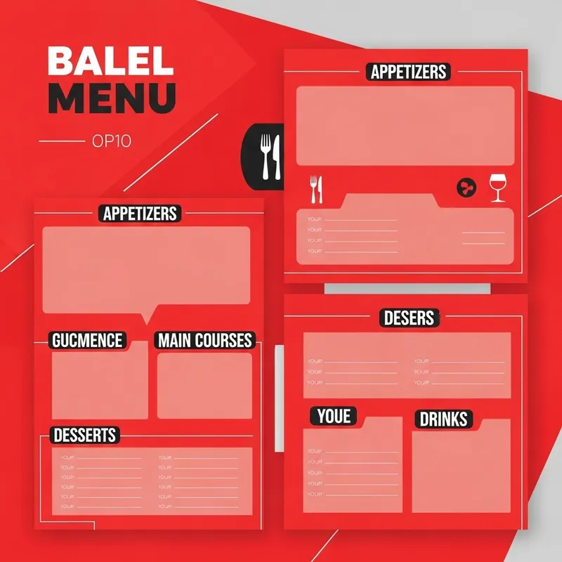 Vibrant Red Menu Design