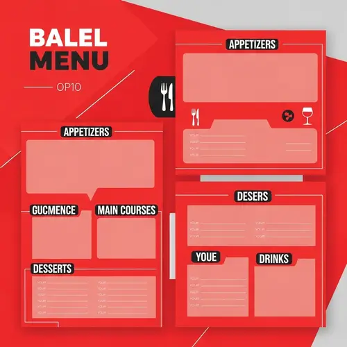 Vibrant Red Menu | Dynamic & Editable Design