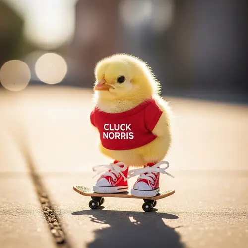 Red Sneaker Chicken: Cute Chick with Stylish Sneakers