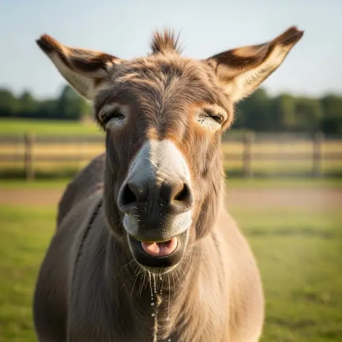 Funny Donkey Sneezing Photo