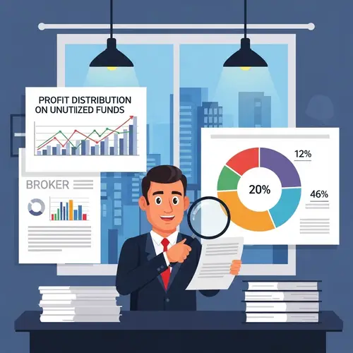 Middle Eastern Broker Analyzing Profit Distribution in Office Setting