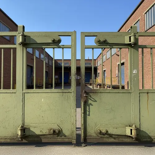 Detailed Warehouse Gate | Metal Structure with Rustic Appeal