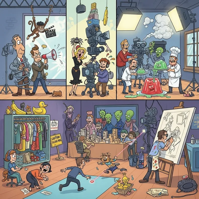 Whimsical Comedy Shorts with Diverse Cartoon Characters