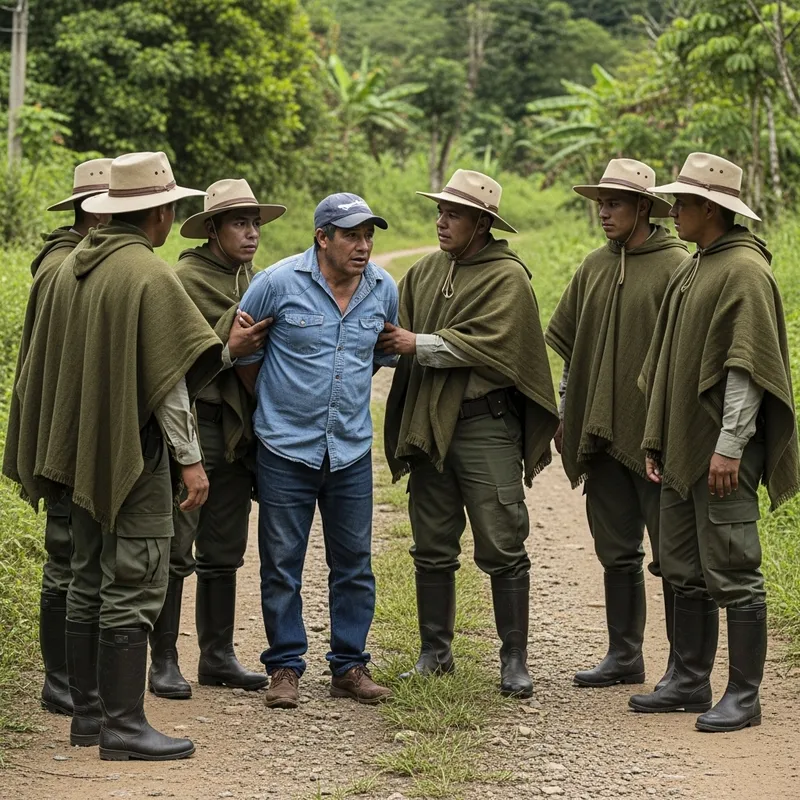 Peasant patrols detaining a civilian