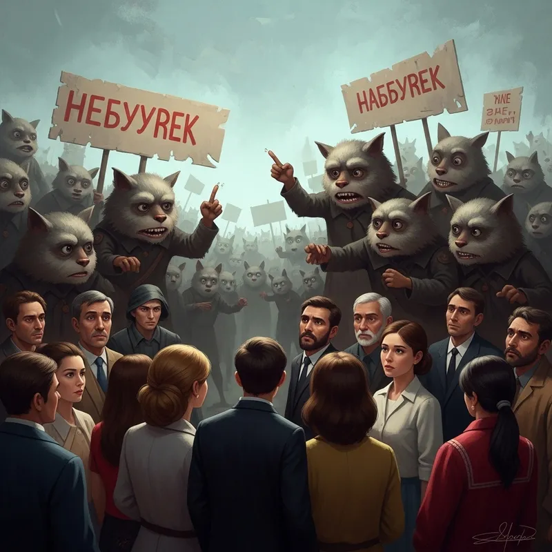 Cheburek Uprising Against Humans - Surreal Artistic Scene Cheburek Uprising Against Humans - Surreal Artistic Scene