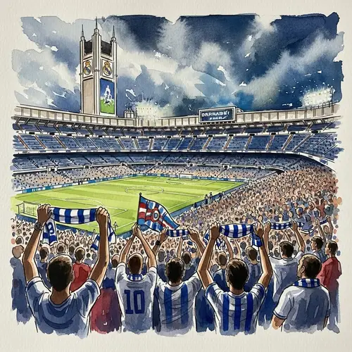 Santiago Bernabéu in Watercolor: Match Day Energy