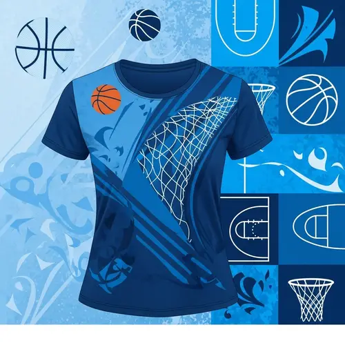 Blue Basketball Girls Dry Fit T-Shirt Design | Stylish & Comfortable