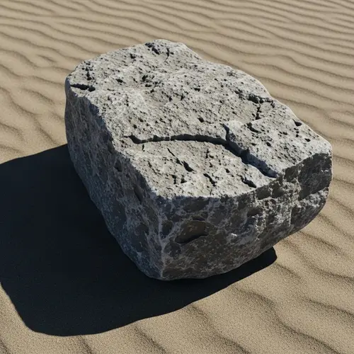 Realistic 3D Render of Rough Gray Stone | Sandy Ground