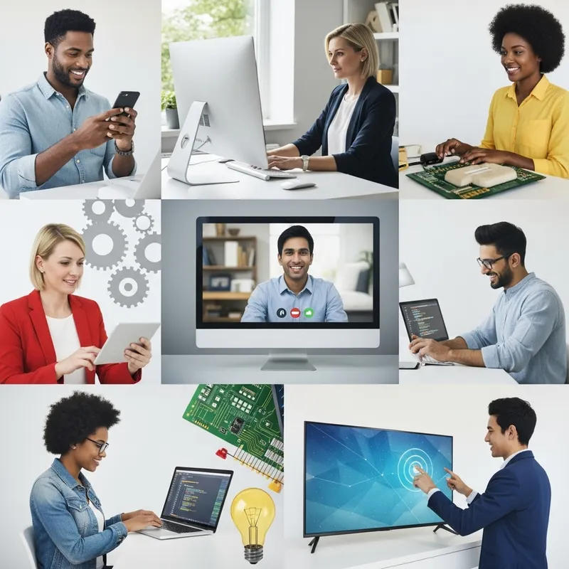 Diverse Relationships with Technology in Visual Collage