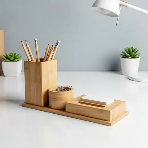 Minimalist Office Desk Organizer | Natural Materials