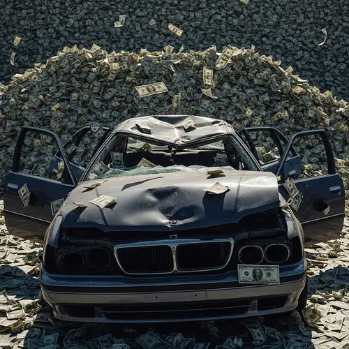 Wrecked Car on a Pile of Money | Expert Financial Recovery