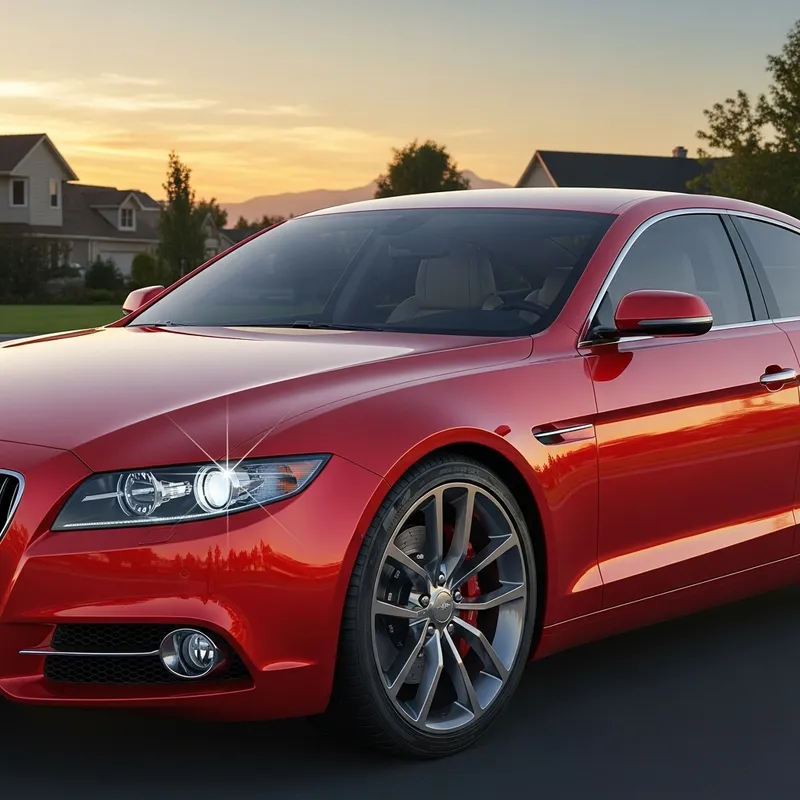 Sleek Red Car Illustration - Stylish Design Sleek Red Car Illustration - Stylish Design