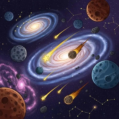 Cartoon Universe | Colorful Galaxies & Celestial Playfulness