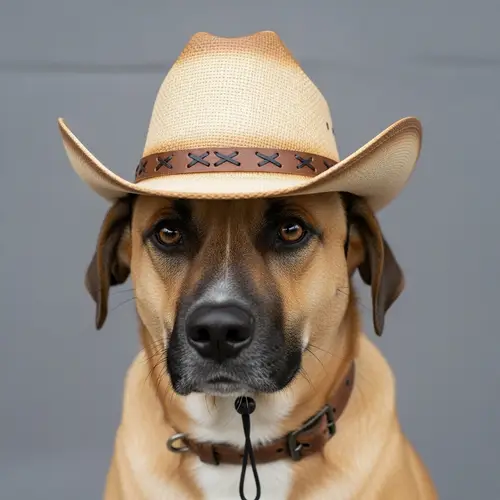 Dog Wearing Cowboy Hat - Cute Canine Western Fashion