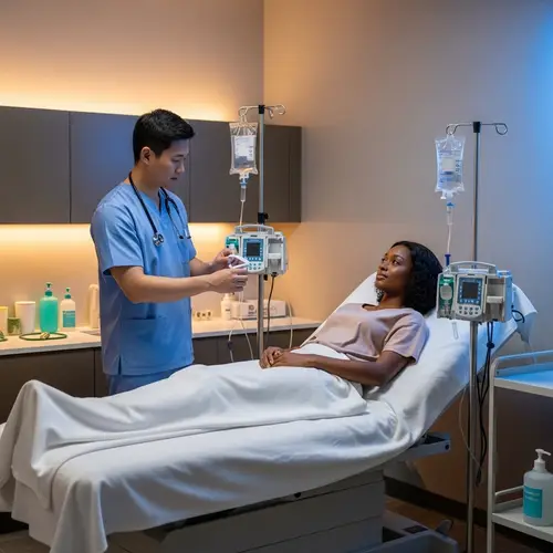 IV Therapy Session in Modern Medical Room