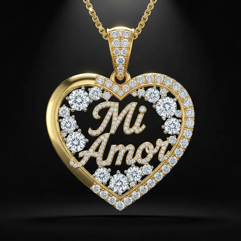 Heart-Shaped 'Mi Amor' Diamond Pendant | Romantic Jewelry Ideas Heart-Shaped 'Mi Amor' Diamond Pendant | Romantic Jewelry Ideas