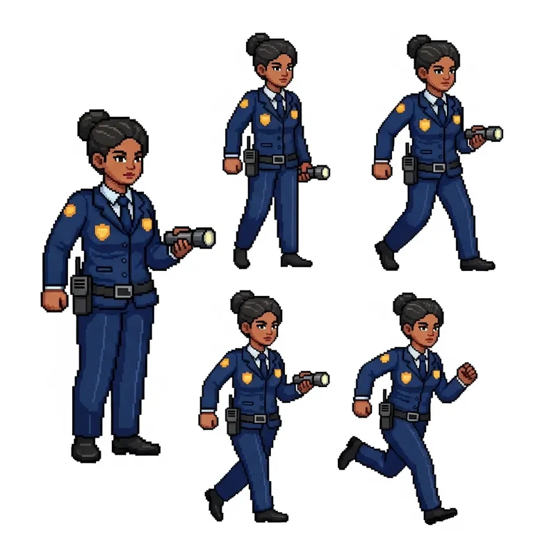 Security Guard Girl Pixel Art Sprites Security Guard Girl Pixel Art Sprites