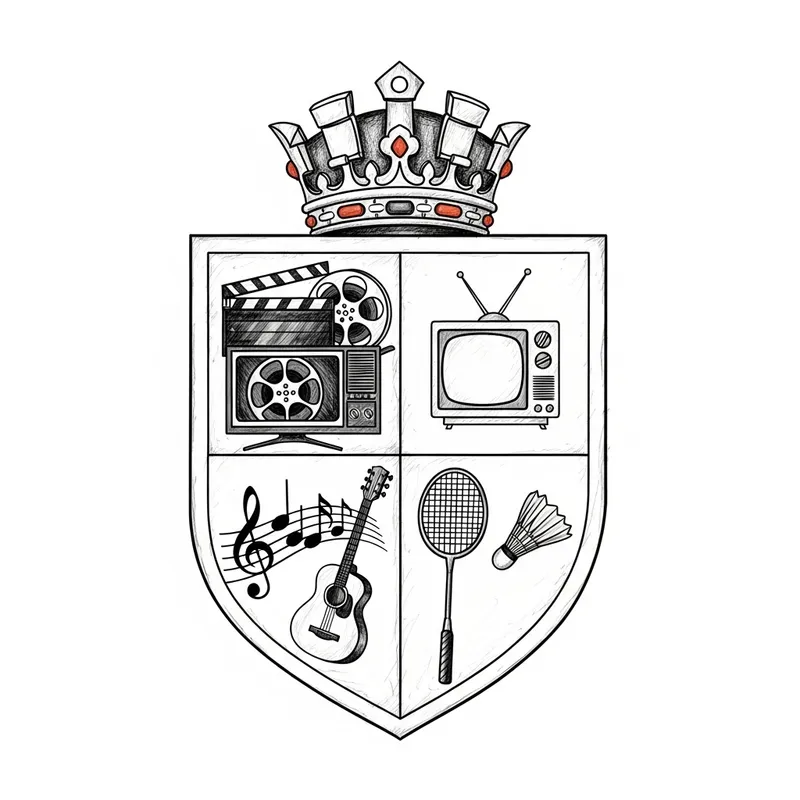 Personalized Coat of Arms Design for Movie, TV, Music & Badminton Enthusiasts