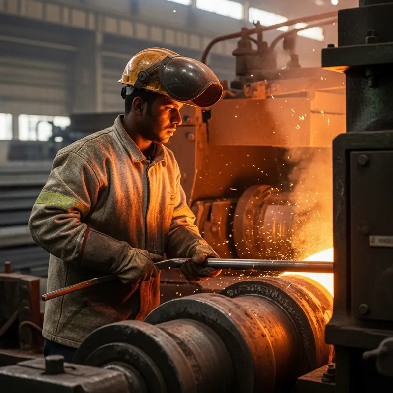 Young Qatari Factory Worker in Iron & Steel Industry