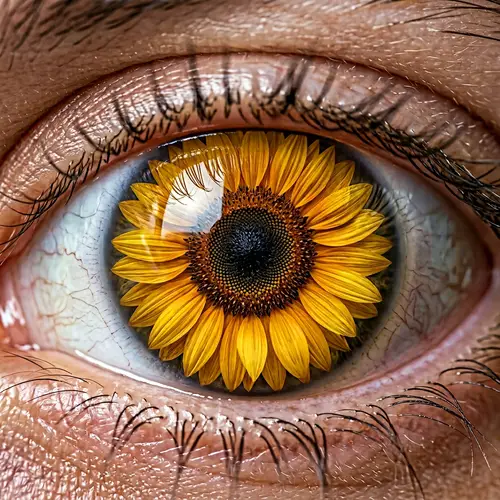 Macro Eye Revealing Sunflower Beauty | Nature Biology Blend