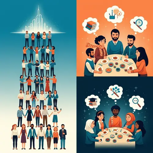 Illustration of Evolution: Individuals and Societies