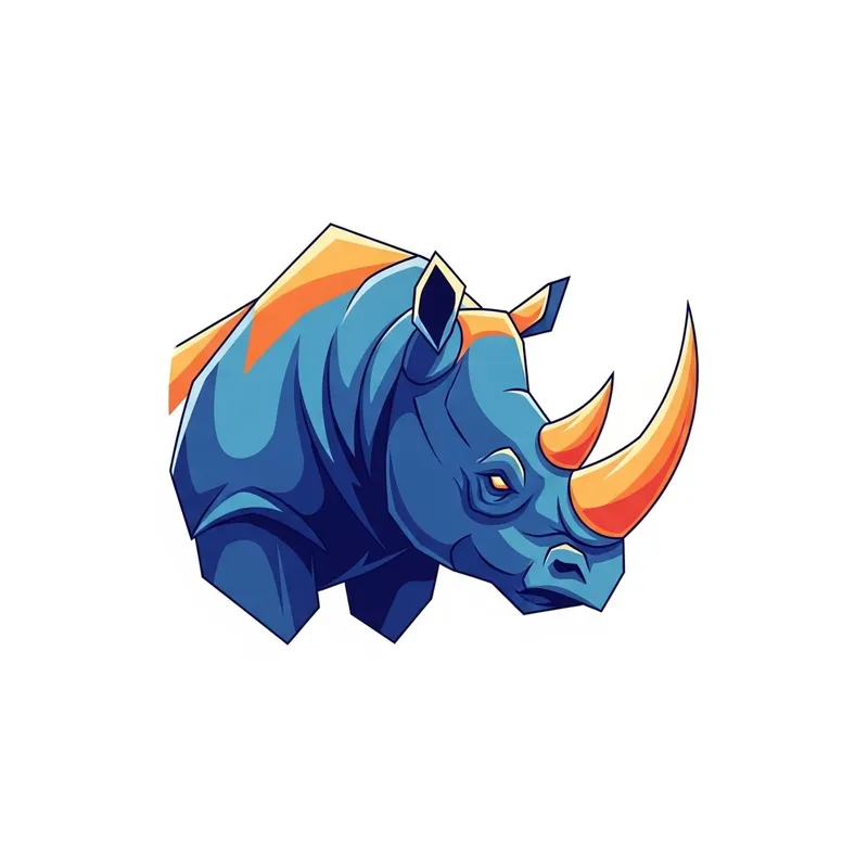 Bold Rhinoceros Logo | Modern Graphic Design | Vibrant Colors